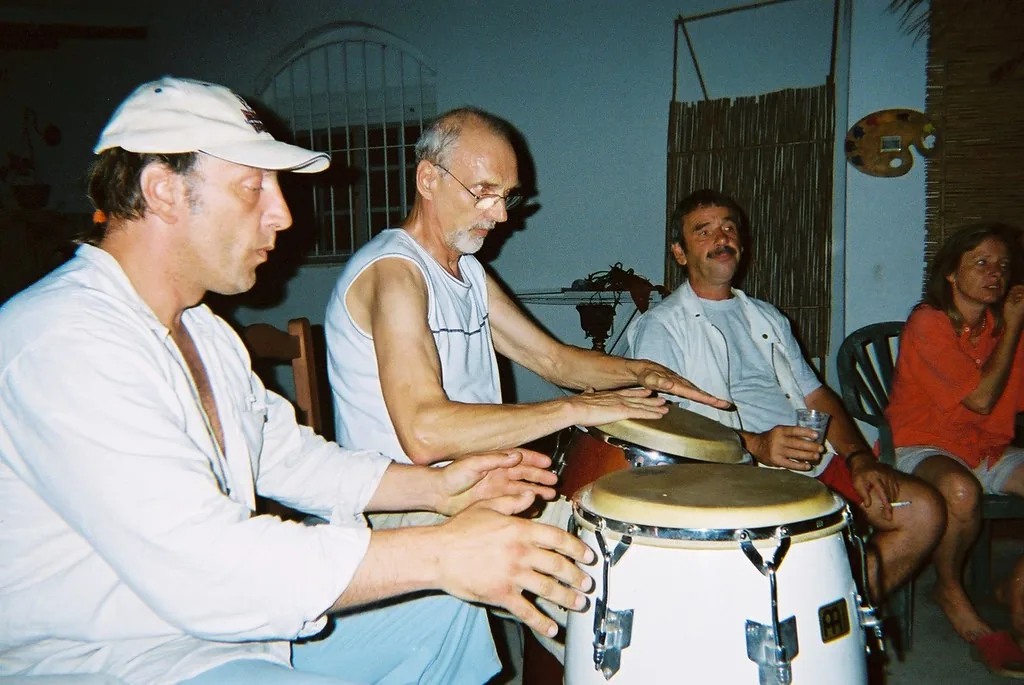 Musicians playing Cuban congas